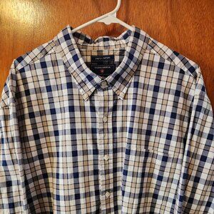 Men's 2XL Saddlebred Plaid Stretch Oxford Long Sleeve Button Down Shirt